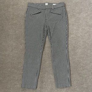 Gap Crop Pants Womens 4 Skinny Ankle Black White Check Casual Stretch Chino